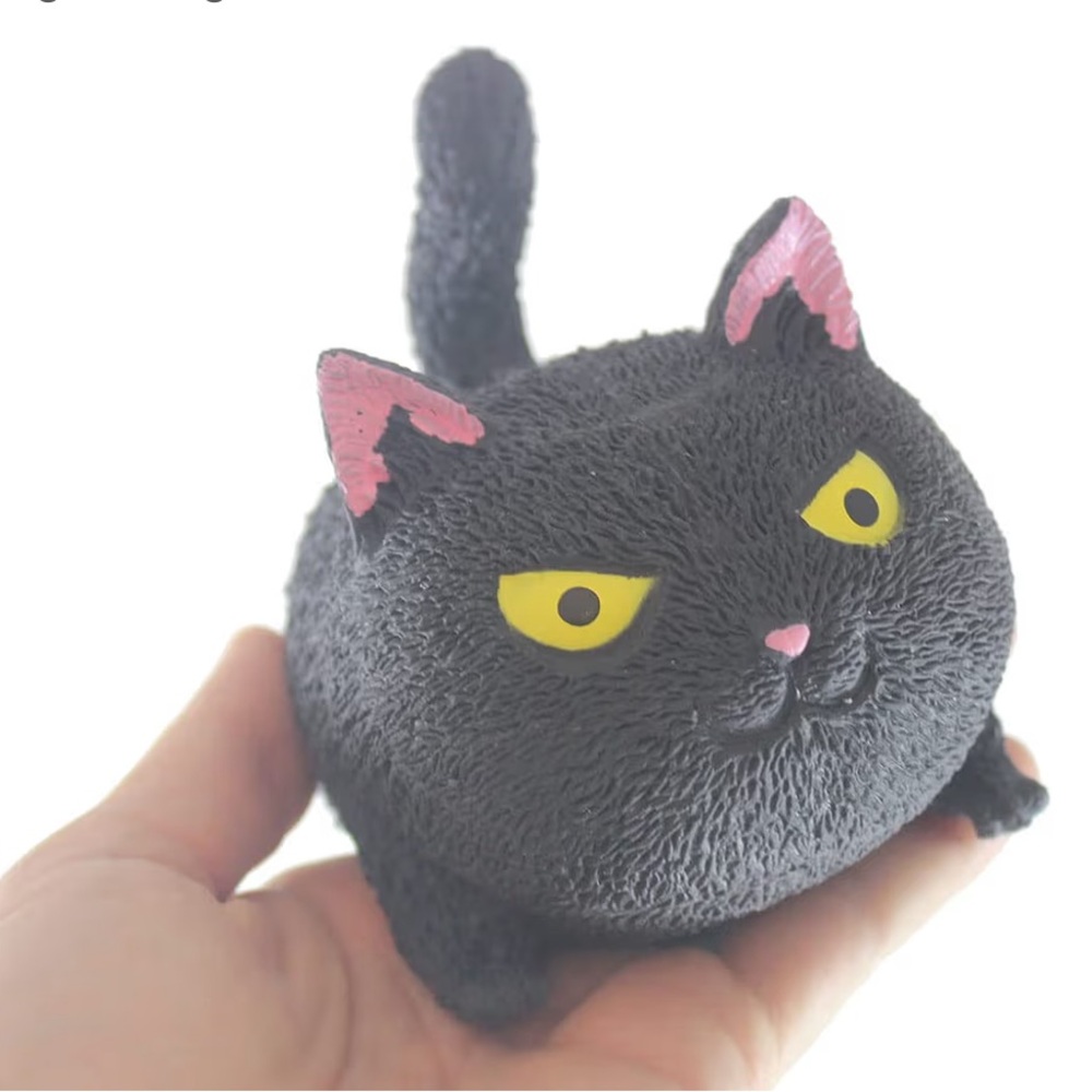Pudgiez Cat Plush Squeeze Toy — Black - Picture 4 of 14